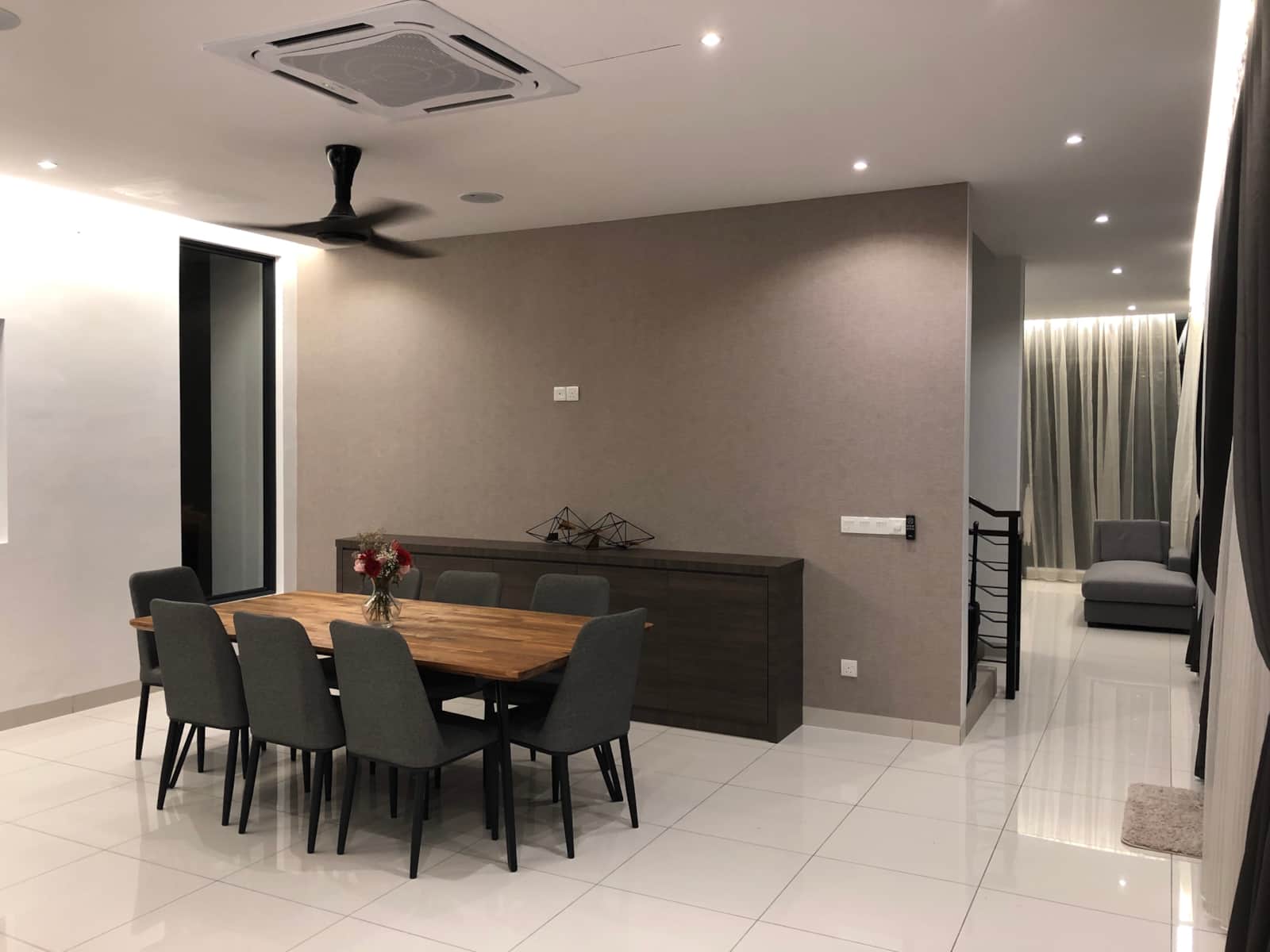 Open-plan living and dining area